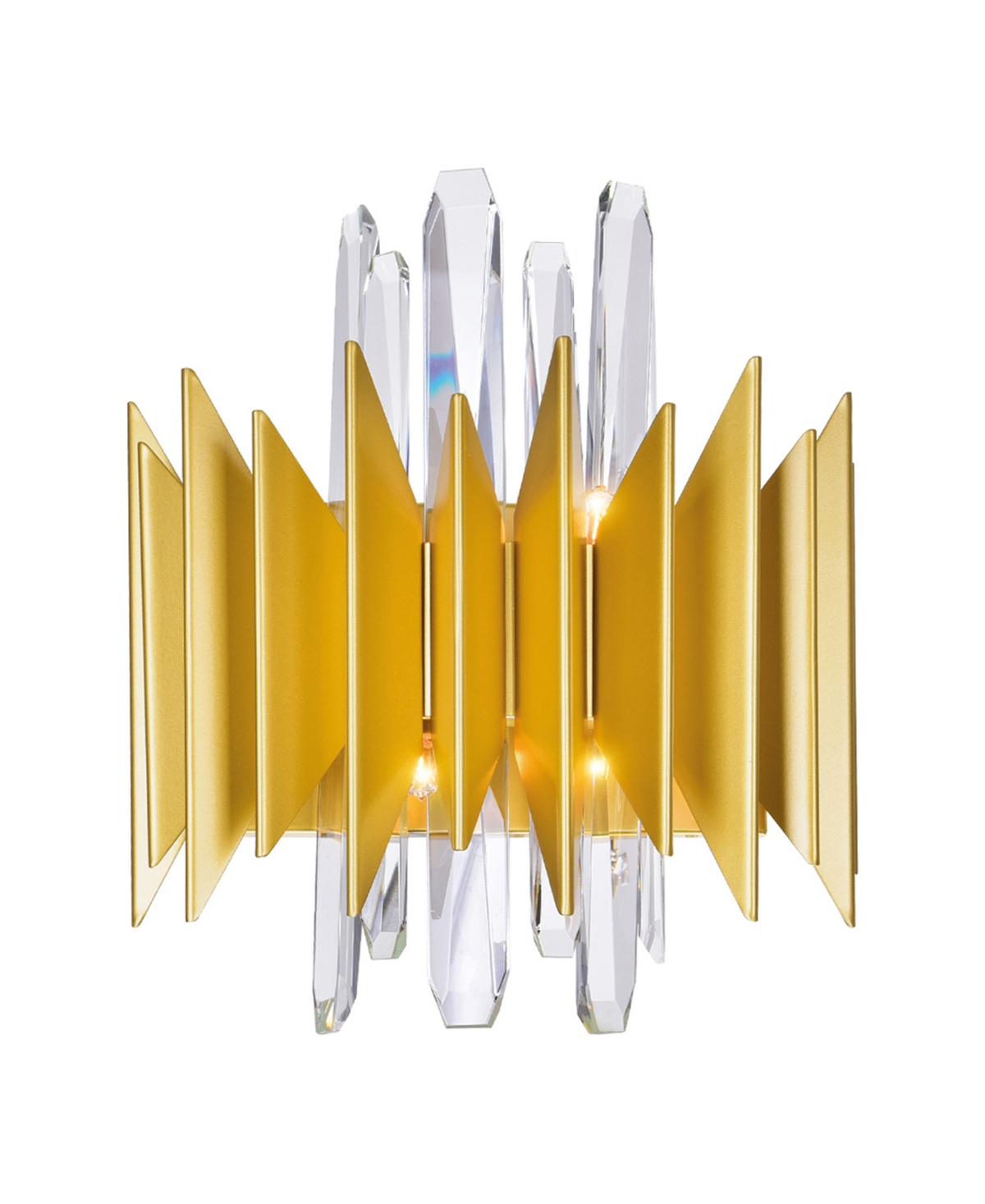 Shop Cwi Lighting 12" Metal Cityscape 5 Light Wall Sconce In Satin Gold