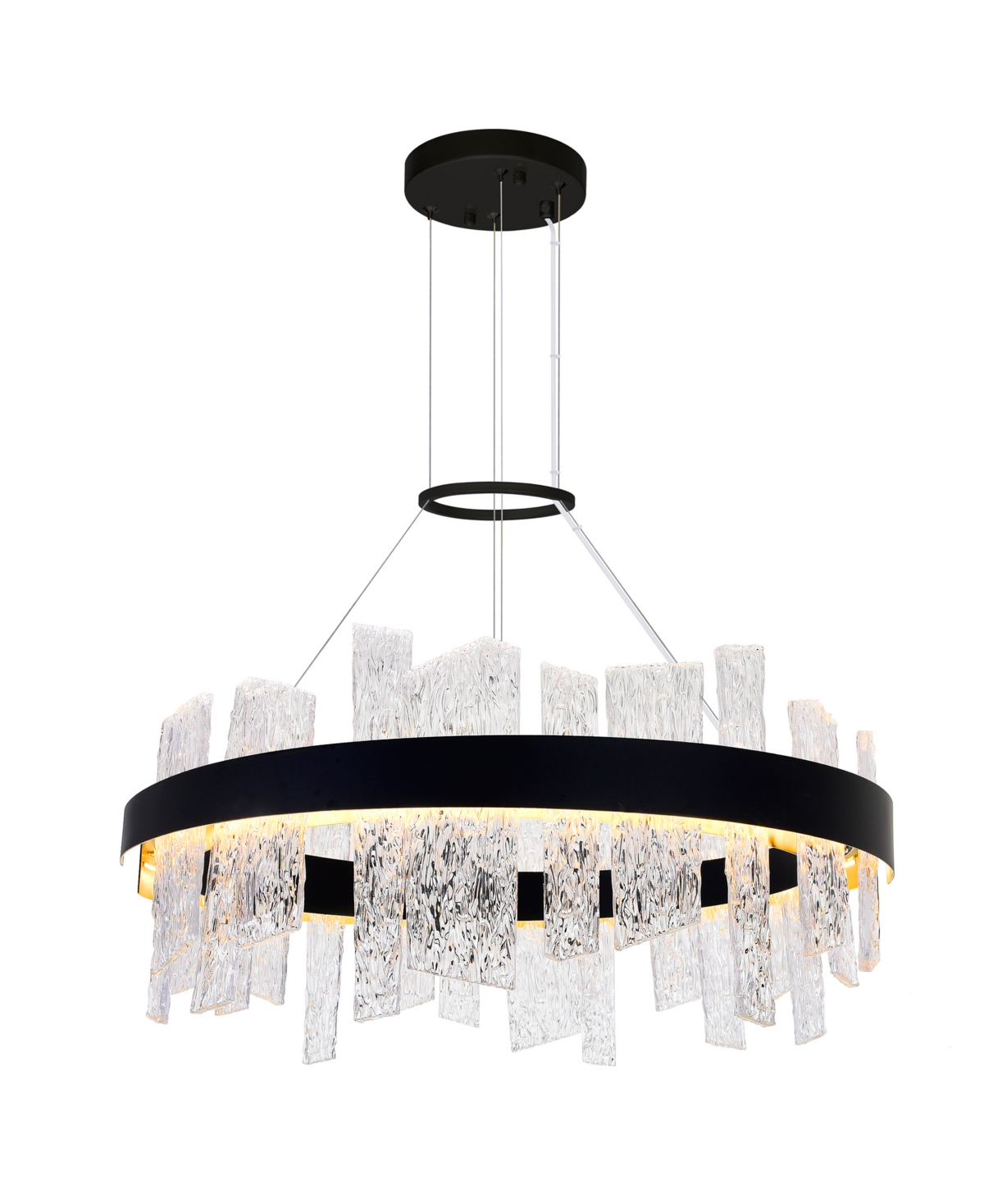 Shop Cwi Lighting 14" Metal Guadiana Led Chandelier In Black Satin Gold
