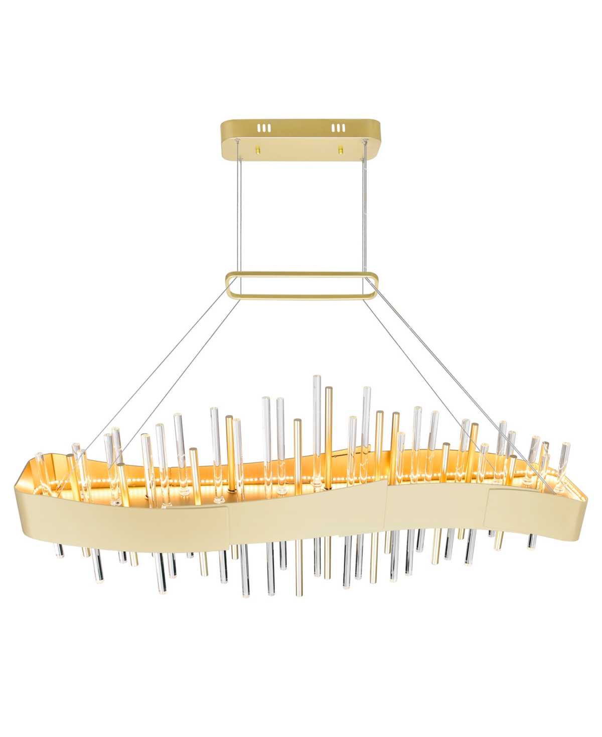 Shop Cwi Lighting 18" Metal Millipede Led Chandelier In Satin Gold