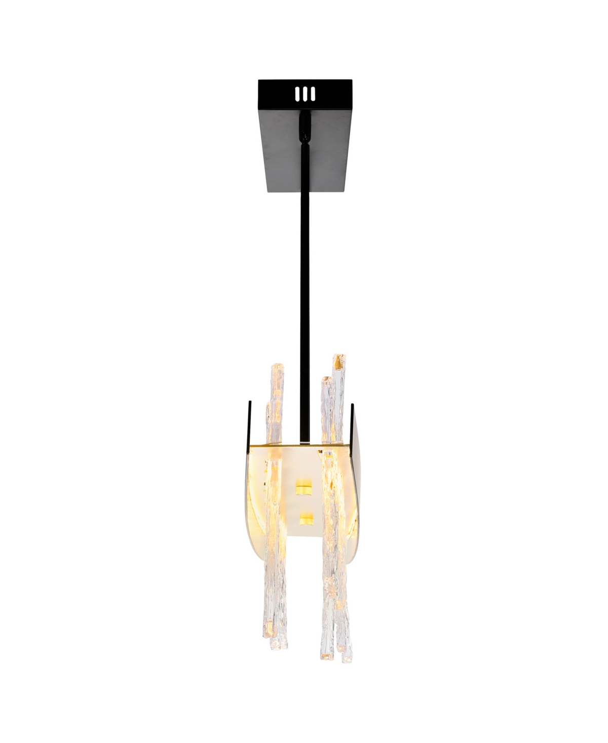 Cwi Lighting 14" Metal Guadiana Led Chandelier In Black Satin Gold