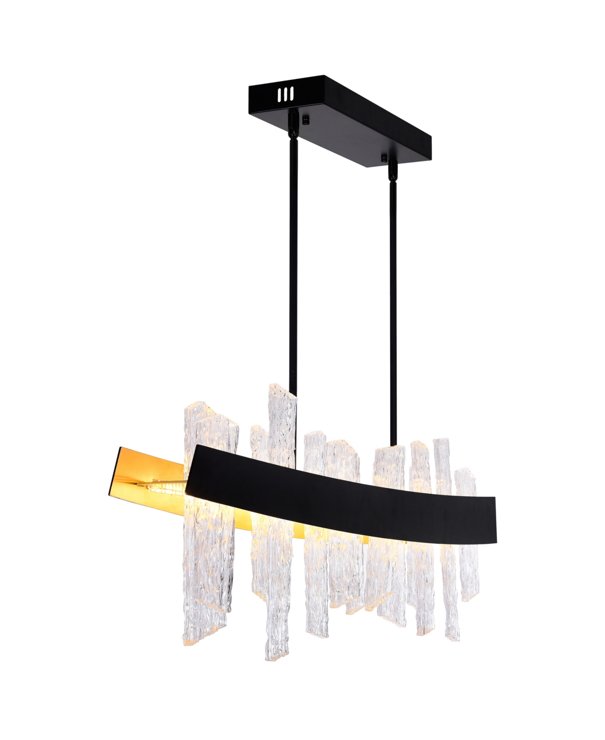 Cwi Lighting 14" Metal Guadiana Led Chandelier In Black Satin Gold