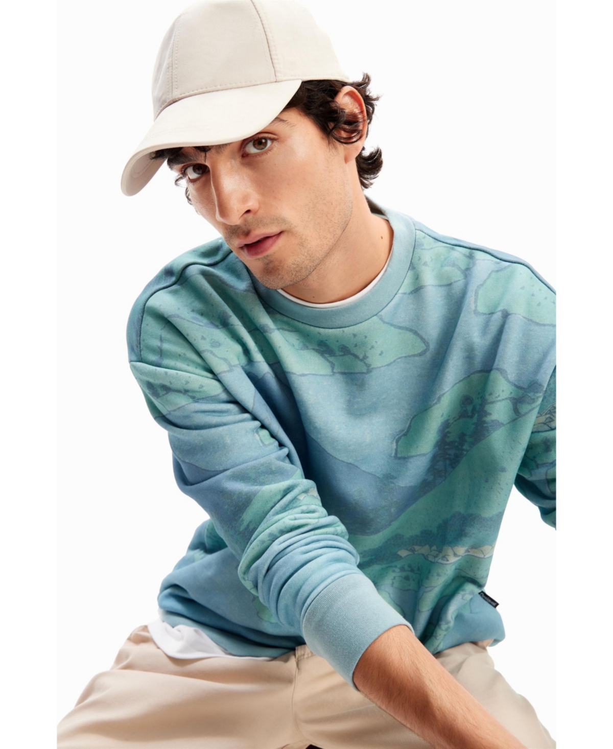 Desigual Men's Japanese landscape sweatshirt