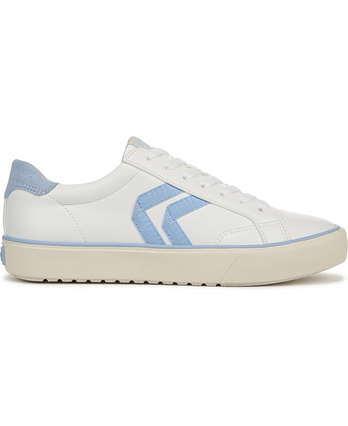 Shop Dr. Scholl's Women's Offline Lace Up Sneakers In White Blue Faux Leather