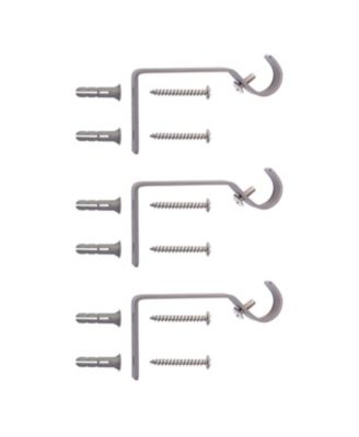 Kenney Estrella Decorative Curtain Rod - 5/8 Inch Silver with Purple Finials