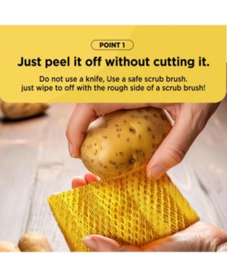 Kproduct4u K-CORNSSIL Potato & Vegetable Peeling PLA Scrubber, Yellow, 4 pcs