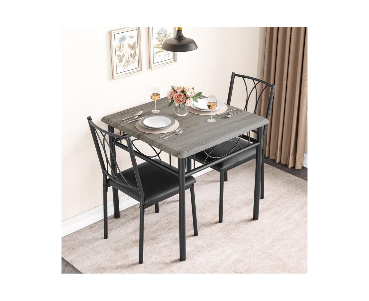 gaomon Dining Table Set for 2 with Cushion Chairs, 3 Piece Kitchen Table and Upholstered Chairs Rectangular, Wood Dinning Room Table Furniture Set for