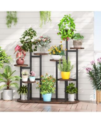 Plant Stand Indoor, Multi-Tiered 11 Potted Plant Shelf Flower Stands, Tall Plant Rack Display Holder Planter Organizer
