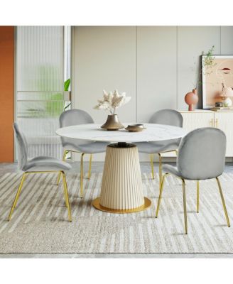 4PCS Velvet Dining Chair Accent Leisure Chair Armless Side Chair Green