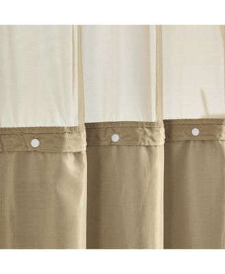 Cotton Blend Soft Waffle Weave Shower Curtain with Snap in Liner