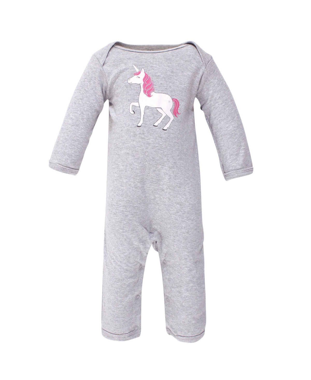 Hudson Baby Baby Girls Hudson Cotton Coveralls 3pk,- Pink unicorn