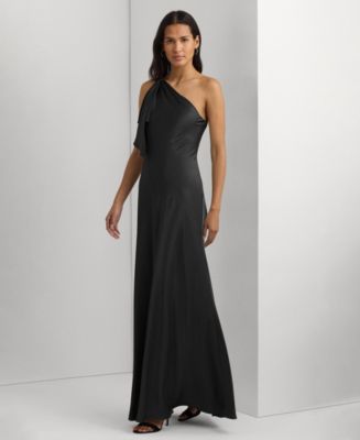 Lauren Ralph Lauren Women's One-Shoulder Satin Gown - Macy's