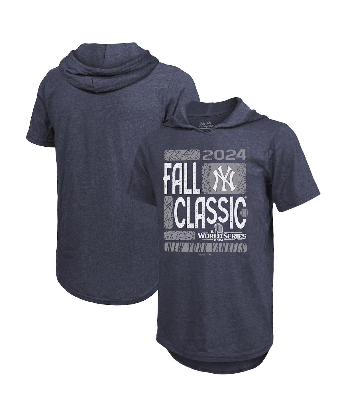 Men's Navy New York Yankees 2024 World Series Tri-blend Hoodie T-shirt - Navy