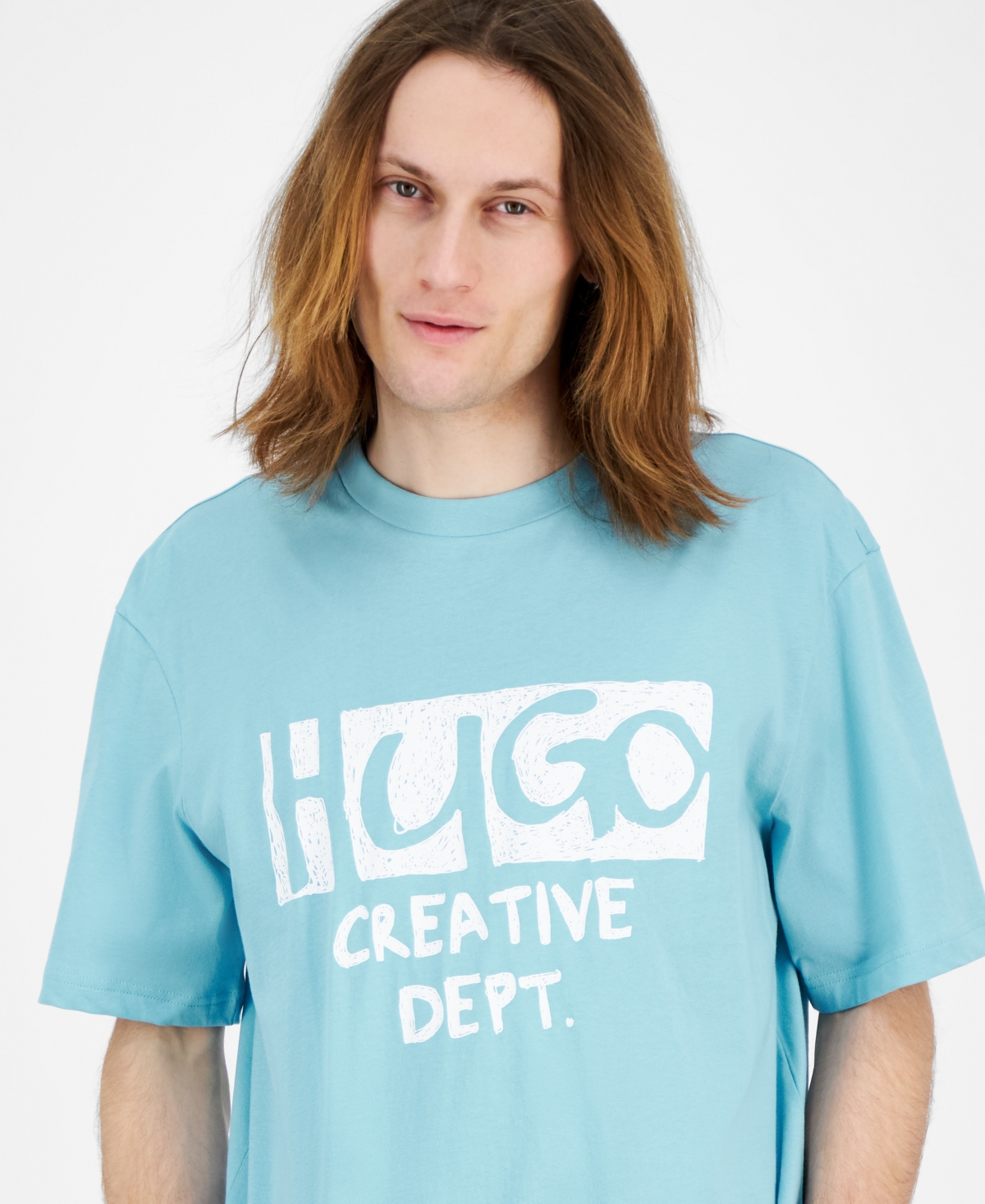 Hugo Boss Hugo Nugocrea Graphic T-shirt In Turq,aqua