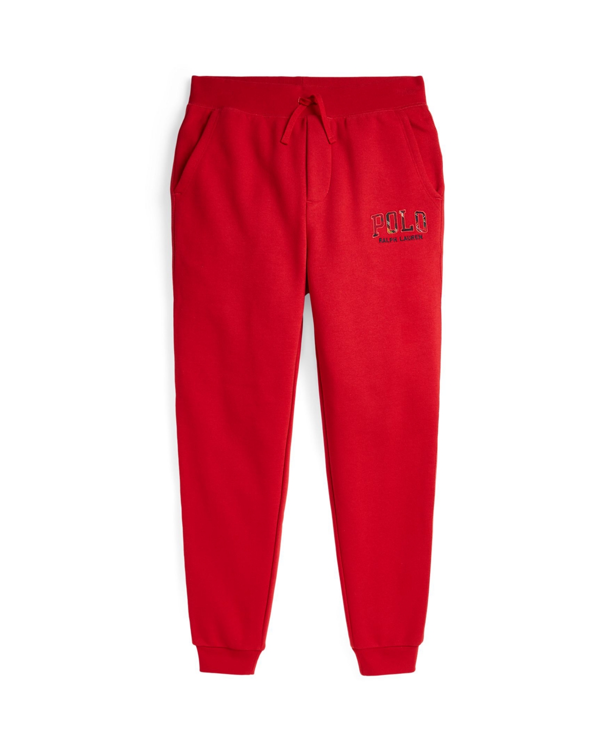 Polo Ralph Lauren Big Boys Plaid-Logo Fleece Jogger Pant - Rl 2000 Red