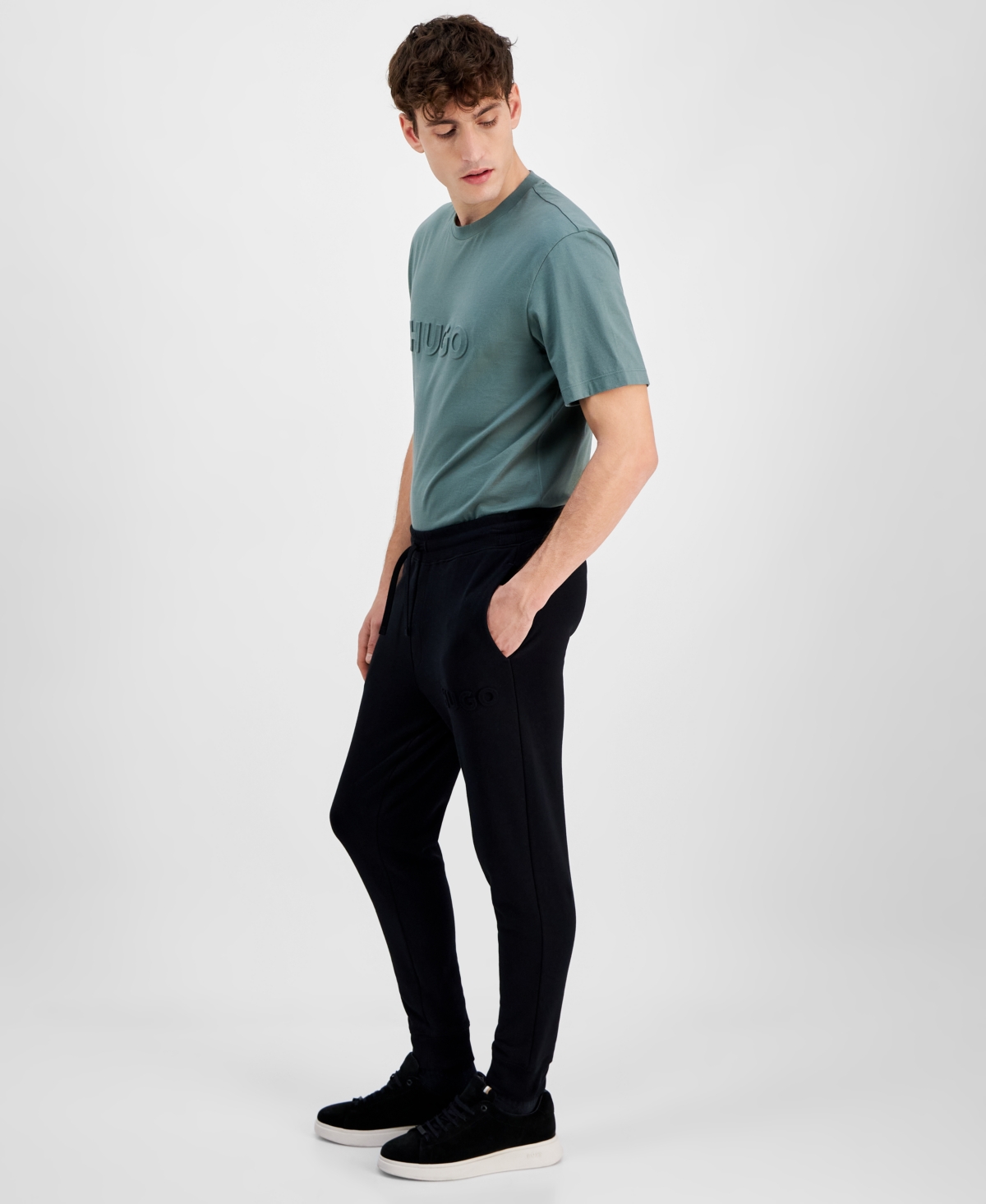 HUGO BOSS HUGO BY HUGO BOSS MEN'S DILLUMI REGULAR-FIT LOGO EMBOSSED JOGGERS, EXCLUSIVELY AT MACY'S 
