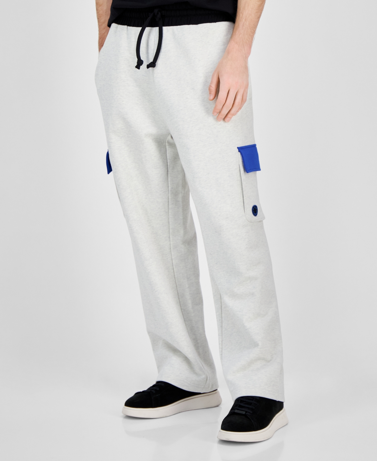 Hugo Boss Men's Nekiro Relaxed Fit Cargo Casual Trousers In Grey