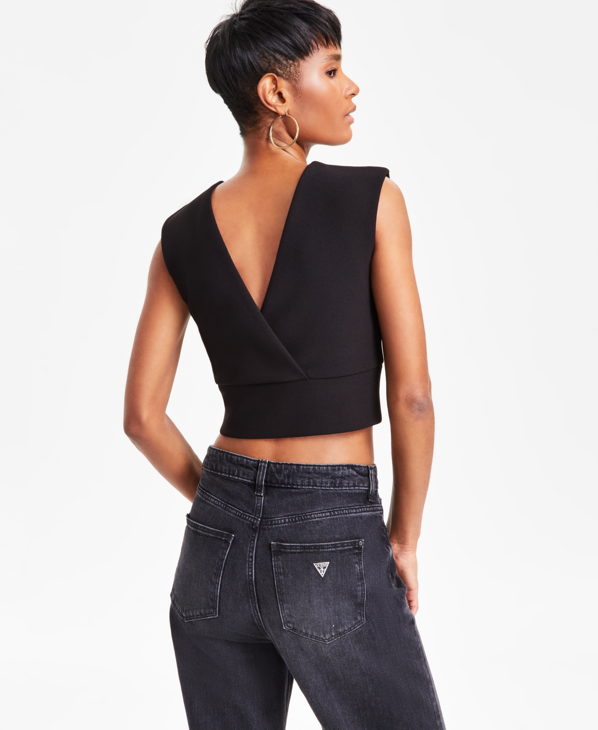 Guess Women's Loren Reversible Sleeveless Top In Jet Black