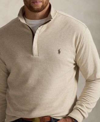 Men's Big & Tall Luxury Jersey Quarter-Zip Pullover