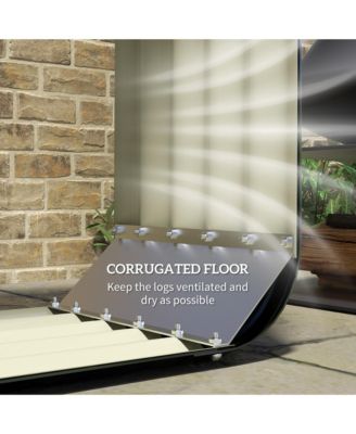 4.7&#39; x 1.4&#39; x 4.7&#39; Firewood Shed, Galvanized Steel w/ Rubber Edge