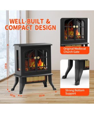 1500W Electric Fireplace Stove Heater Space Heater with 3D Flame Effect