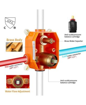 Wall-Mounted Shower Faucet Combo Set - 10" Rainfall Shower Head & Handheld, Matte Black Finish