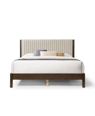 Alder Queen Platform Bed with Corduroy Fabric Upholstery