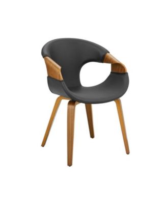 Ergonomic Dining Chair Upholstered Faux Leather Accent Leisure Armchair Home Office Desk Chair for Living Room&Bedroom&Kitchen,Black\Brown