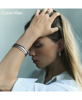 Medium Wavy Triple-Row C-Hoop Earrings, 1.04"