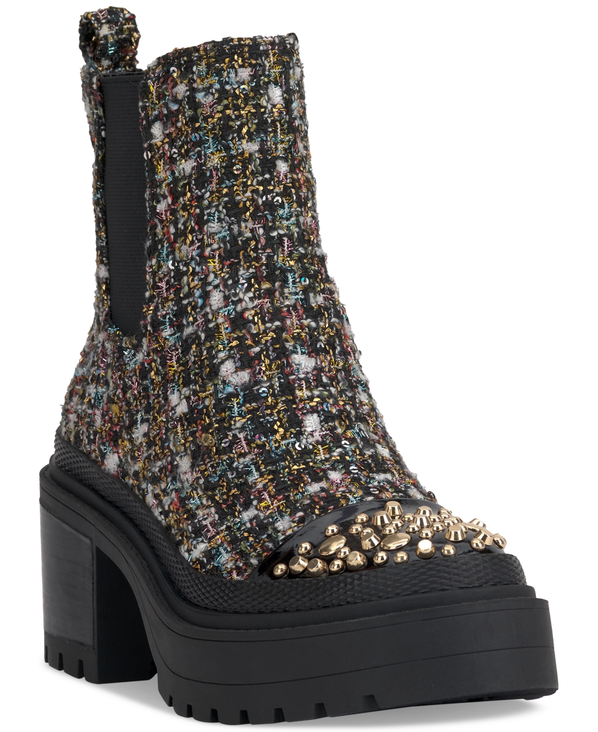 JESSICA SIMPSON WOMEN'S JYMMIE EMBELLISHED CHELSEA LUG SOLE BOOTIES 