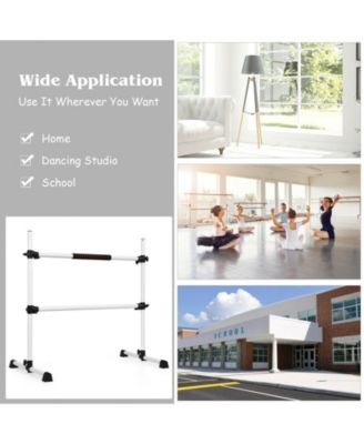 4 Feet Portable Ballet Barre with Adjustable Height-Gray