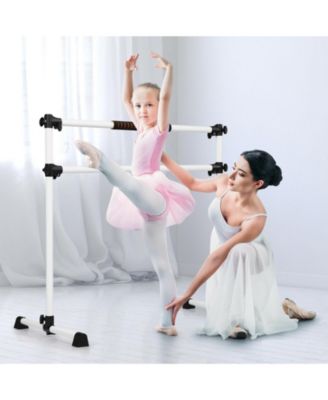 4 Feet Portable Ballet Barre with Adjustable Height-Gray