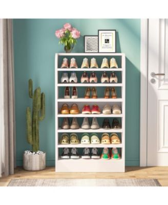 8-Tier Tall Shoe Rack for Entryway, Shoes Storage Organizer, Wooden Shoe Storage Cabinet Shoe Stand