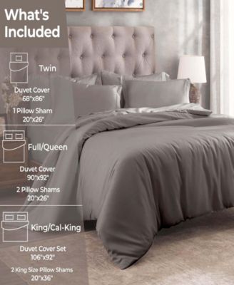 400-TC Egyptian Cotton Solid Luxury Duvet Cover Set, Twin