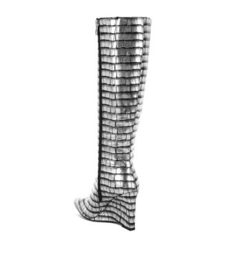 Bass Head Croco Metallic Long Boots