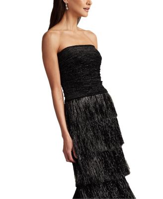 【Tadashi Shoji】Shania Sequin Velvet Fringe Gown Tadashi Shoji Women's Shania Sequin Velvet Fringe Gown - Macy's