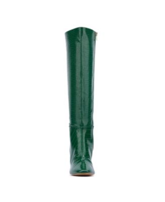 Women's Isabelle Croc Embossed Knee-High Boots Dress Boots