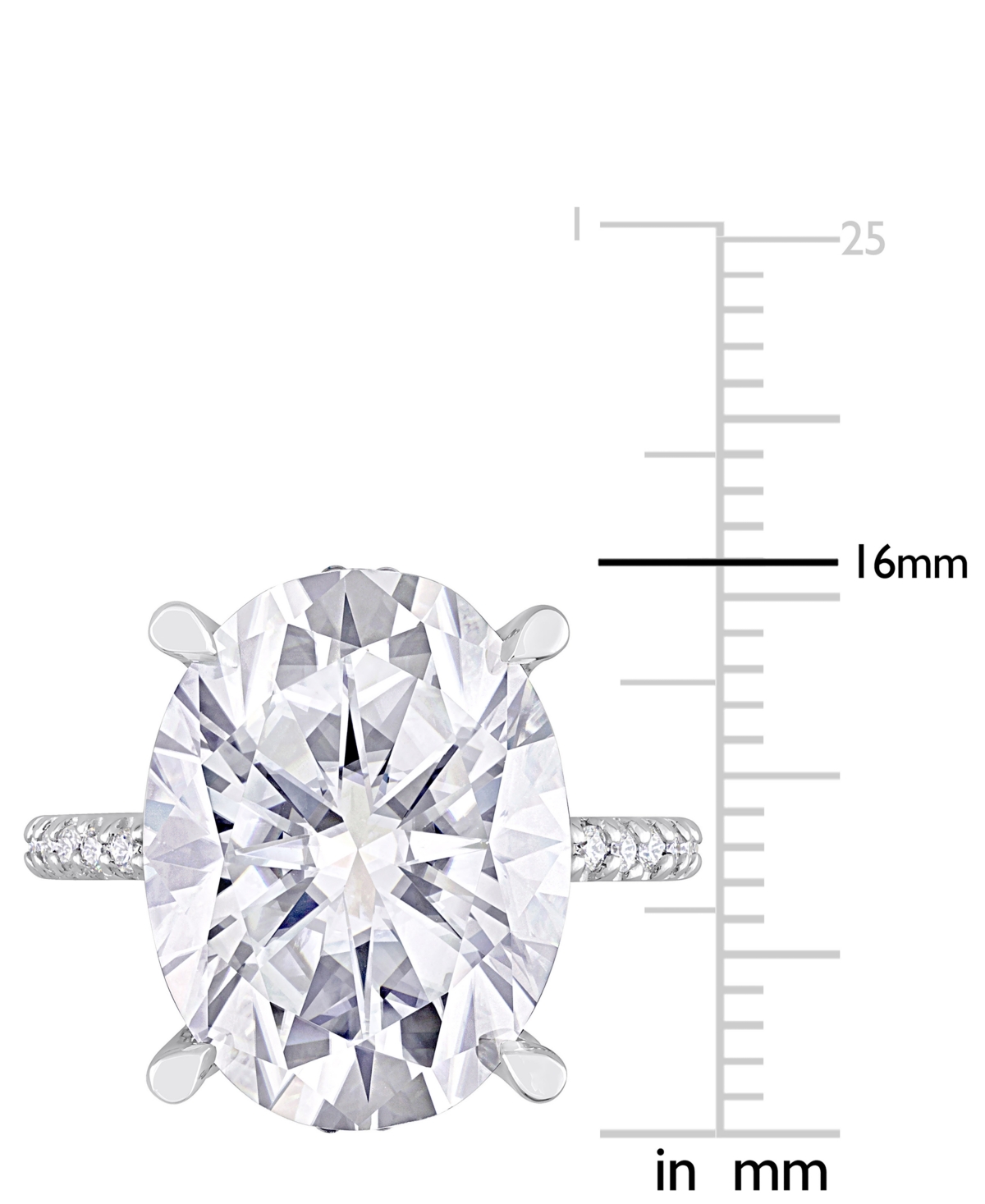 Macy's Lab Grown Moissanite Engagement Ring (8 Ct. T.w.) In 10k White Gold In White