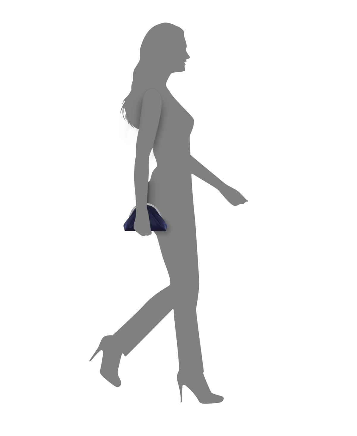 Shop Nina Crystal Trim Frame Magnetic Clutch In Navy