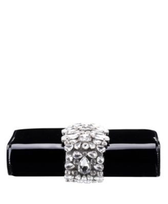 Crystal Embellished Patent Flap Clutch