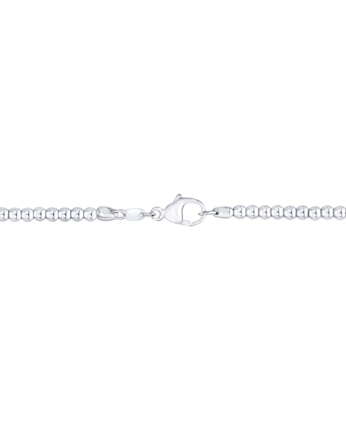 Macy's Diamond Pave Heart Beaded Chain 18" Pendant Necklace (1/4 Ct. T.w.) In Sterling Silver In Sterling Silver