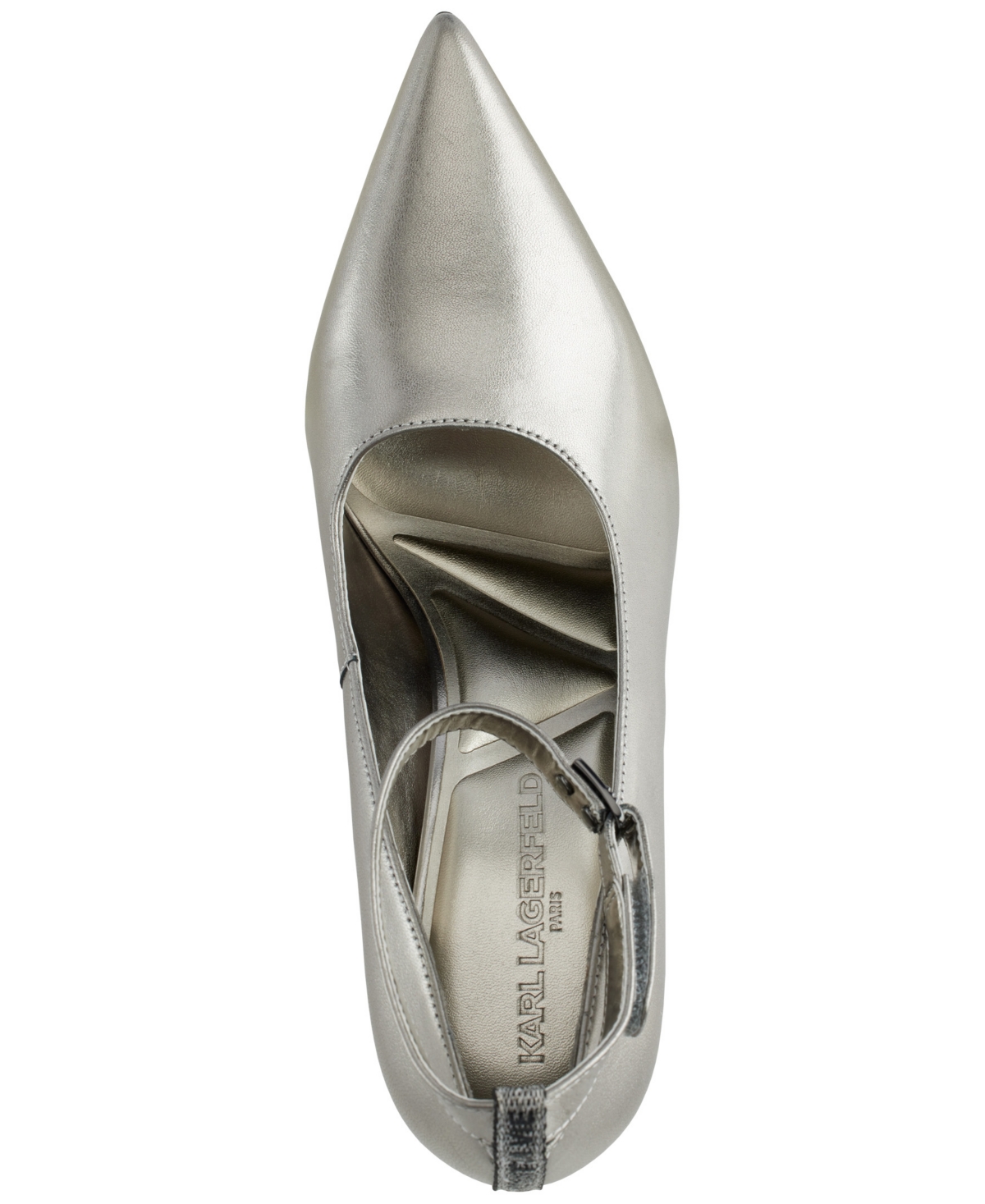 Karl Lagerfeld Paris Sury Ankle Strap Pump In Pewter