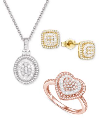 Diamond Heart 18" Pendant Necklace (1/2 ct. t.w.)  in 14k Rose Gold (Also Available in White Gold)