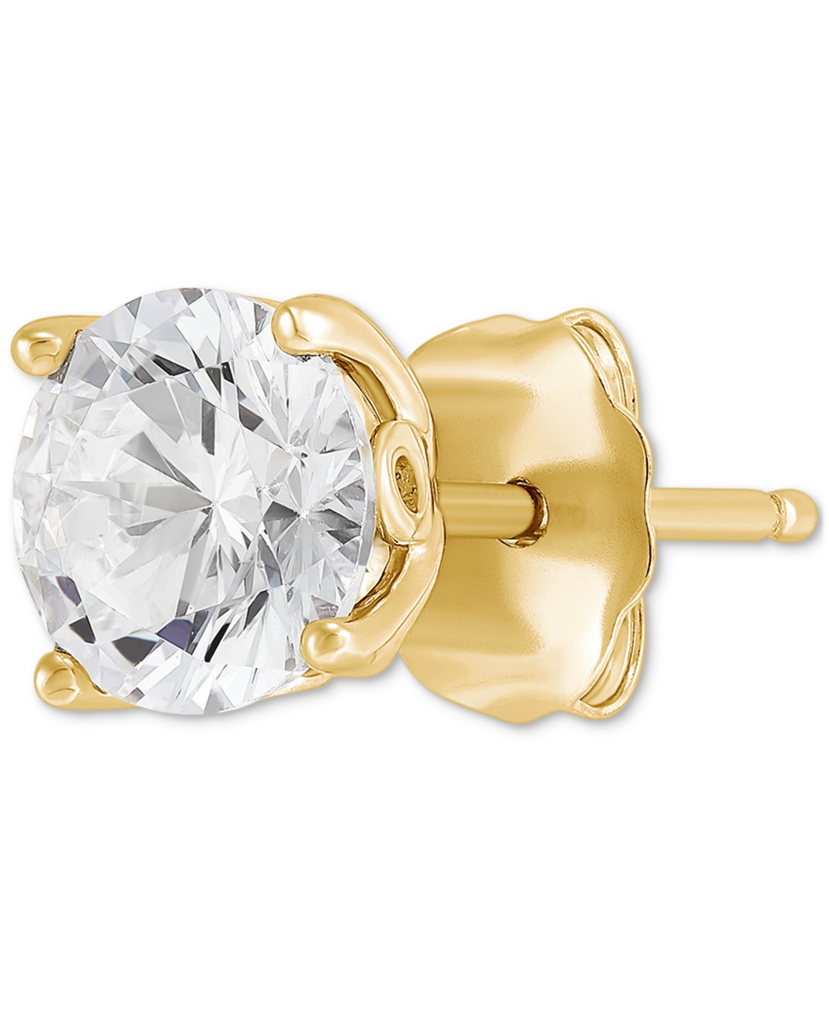 Igi Certified Lab Grown Diamond Single Stud Earring (1 ct. t.w.) in 14k White or Yellow Gold - Yellow Gold
