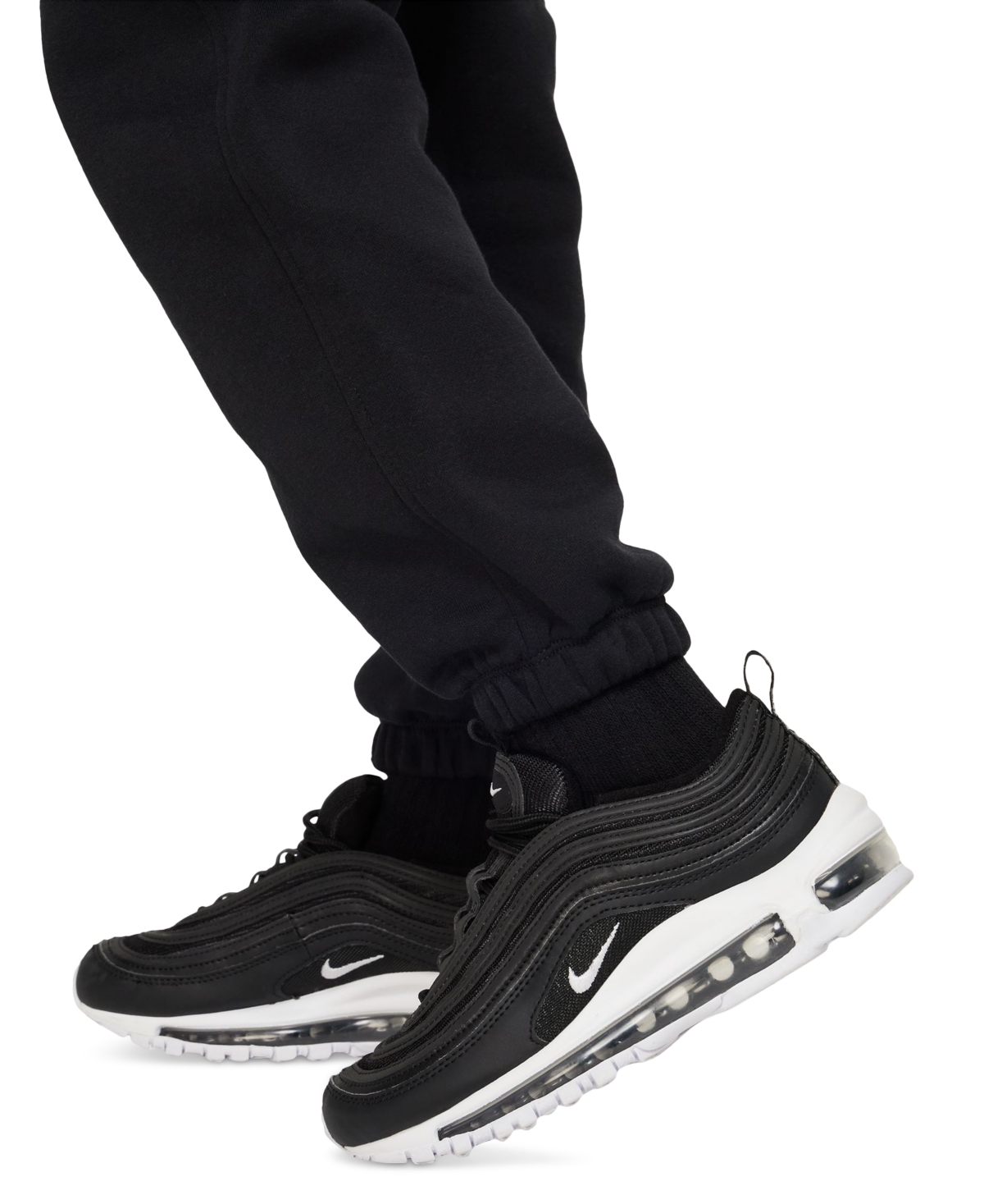 Nike Sportswear Club Fleece Big Kids' (girls') Pants (extended Size) In Black,whit
