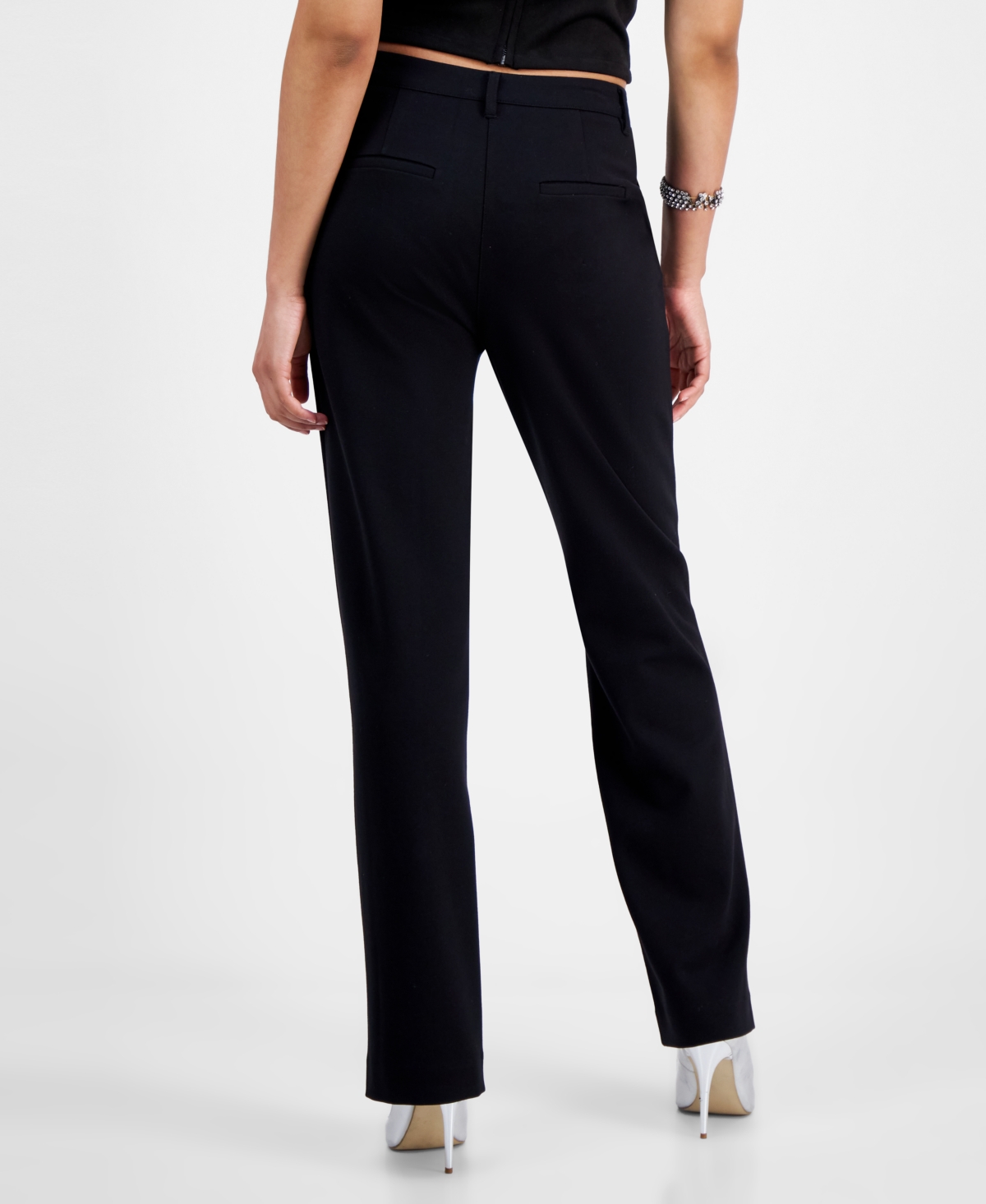 Guess Women's Zoe Slim-fit High-rise Pants In Jet Black A996