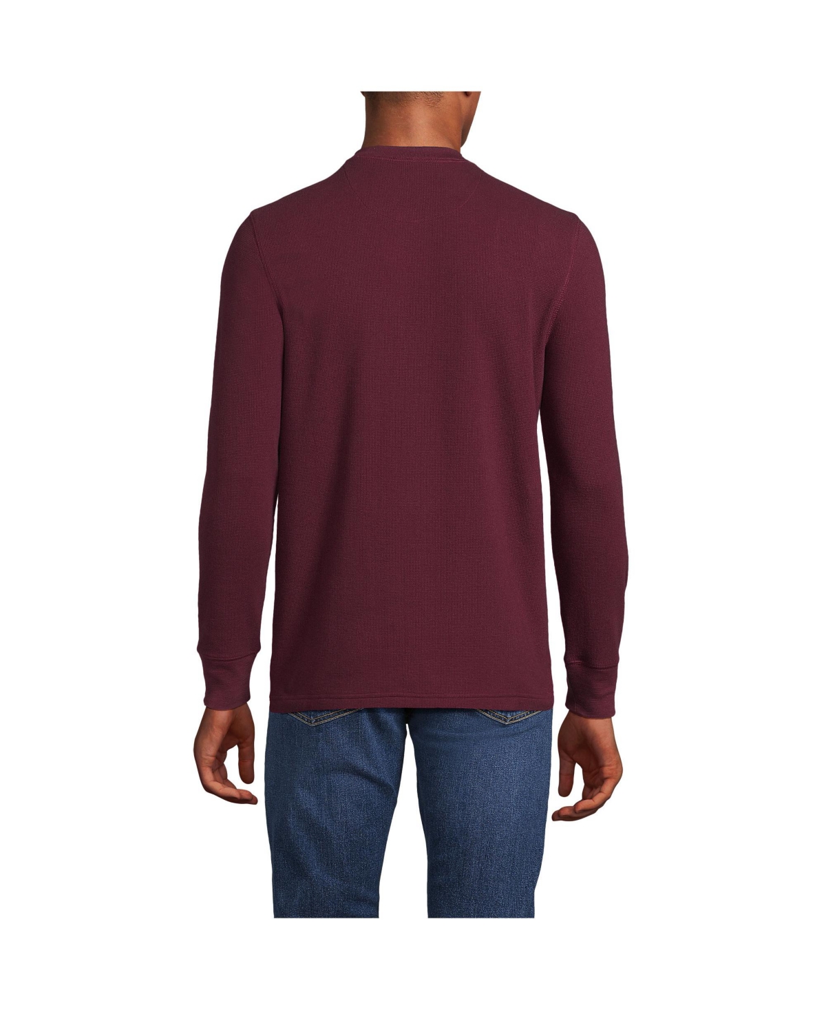Lands' End Big & Tall Sleeve Thermal Waffle Henley