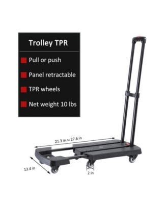 330 lbs. Folding Hand Truck, Dolly Cart for Moving, 6 Wheels Telescoping Hand Cart for Travel House Office Moving