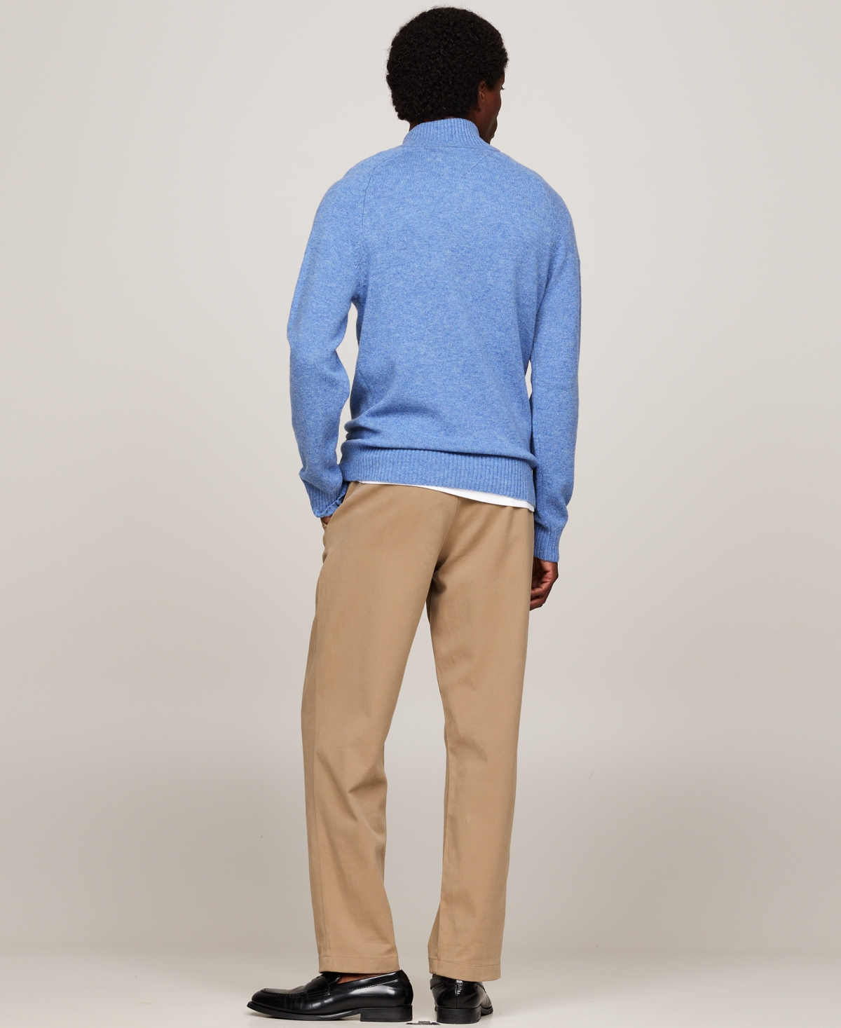 Tommy Hilfiger Men's Dress Casual Quarter-Zip Mock Neck Wool Sweater