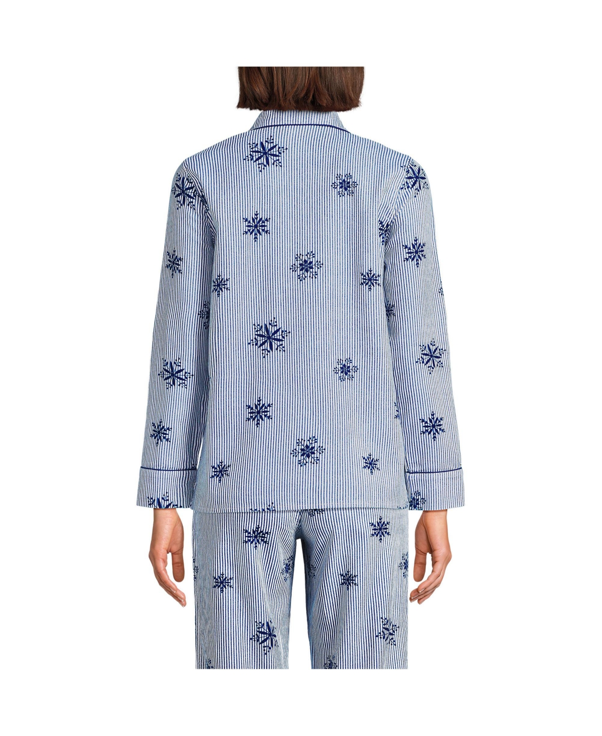 Lands' End Women's Long Sleeve Print Flannel Pajama Top