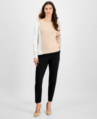 Women's Mixed-Stitch Colorblocked Sweater